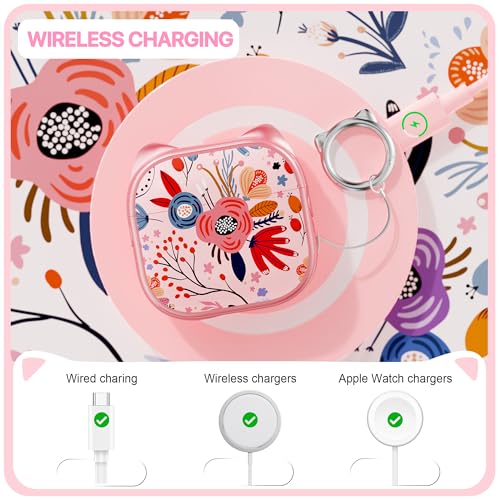 Coque AirPods 4 protectrice rose fleurie résoud le support mobile - 6