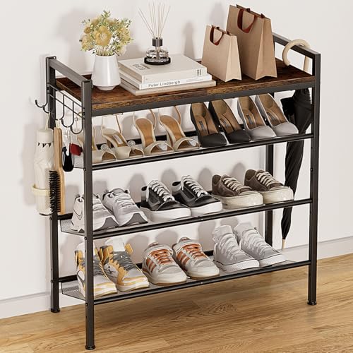 Mileonaim 4-Tier Metal Shoe Rack