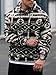 VOGSTART Men's Fashion Casual Sweatshirt Gentle Native Hoody Plush Fuzzy Retro Tribal Aztec Fleece Fluff Hoodie Black - Ethnic Prints L