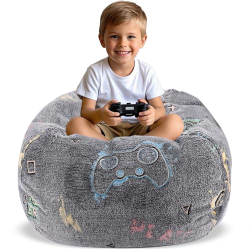 Joybble Bean Bag Cover Kids Bean Bag without Filling Beanbags for Children Flannel Comfortable & Safe Kids Sofa Stuffed Animal Storage Baby Bean Bag Chair Bedroom Furniture
