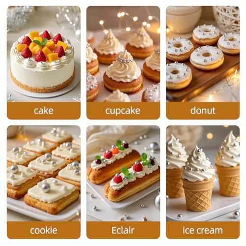 Image of Silver Pearl Sprinkles,Edible Pearl Sugar Sprinkle for Cake Decorating,130g /4.58oz Mix Size,Festival Baking Edible Cake Decorations,Cupcake Toppers,Cookie Decorating Donuts Ice Cream Toppings,Wedding Birthday Party Supplies