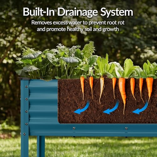 Image of Best Choice Products 72x24x30in Non Toxic Galvanized Raised Garden Bed, Metal Elevated Planter Box, Vegetable Garden, 100% Non Toxic Material - Peacock Blue