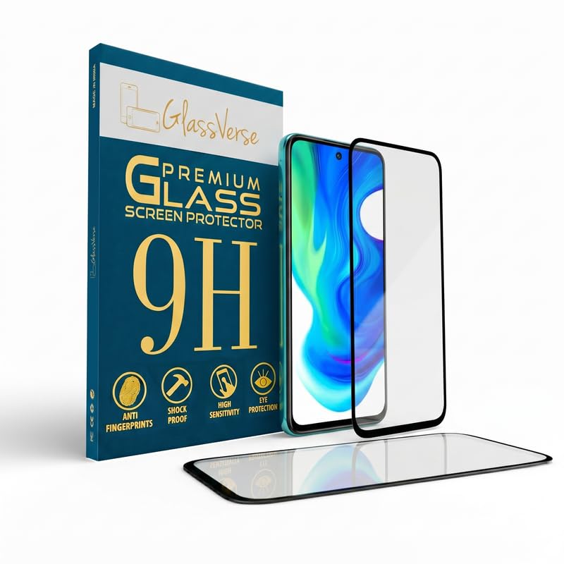 Image of GlassVerse PureView Tempered Glass for Poco F8 Pro | Crystal Clear, 9H Hardness Screen Protector, Edge to Edge, Case Friendly, Hassle-less Installation Kit Included. (Pack of 1)