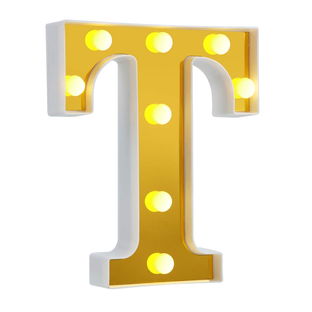 WARMTHOU LED Neon Letters Light, Marquee Signs Light Up Letters USB Plug in Batteries Operated Night Light Colorful Lamp Words Signs for Teen Girls Bedroom Decor-(Colorful T)…