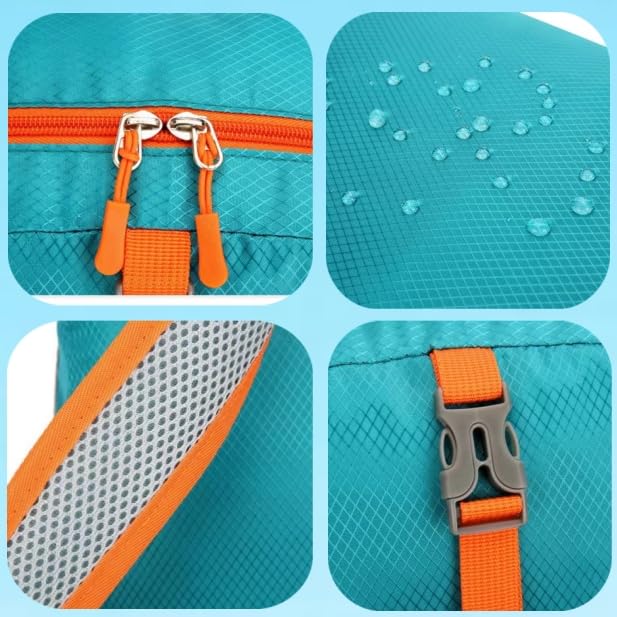 Mochila plegable ligera para senderismo y viaje, azul cielo miniatura 6
