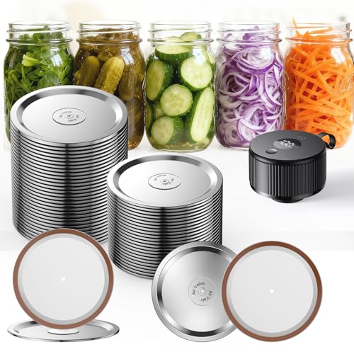 24Pcs- Wide Mouth Canning Lids for Ball, Kerr Jars - Split-Type Metal Mason Jar Lids for Canning - Food Grade Material, 100% Fit & Airtight for Wide Mouth Jars