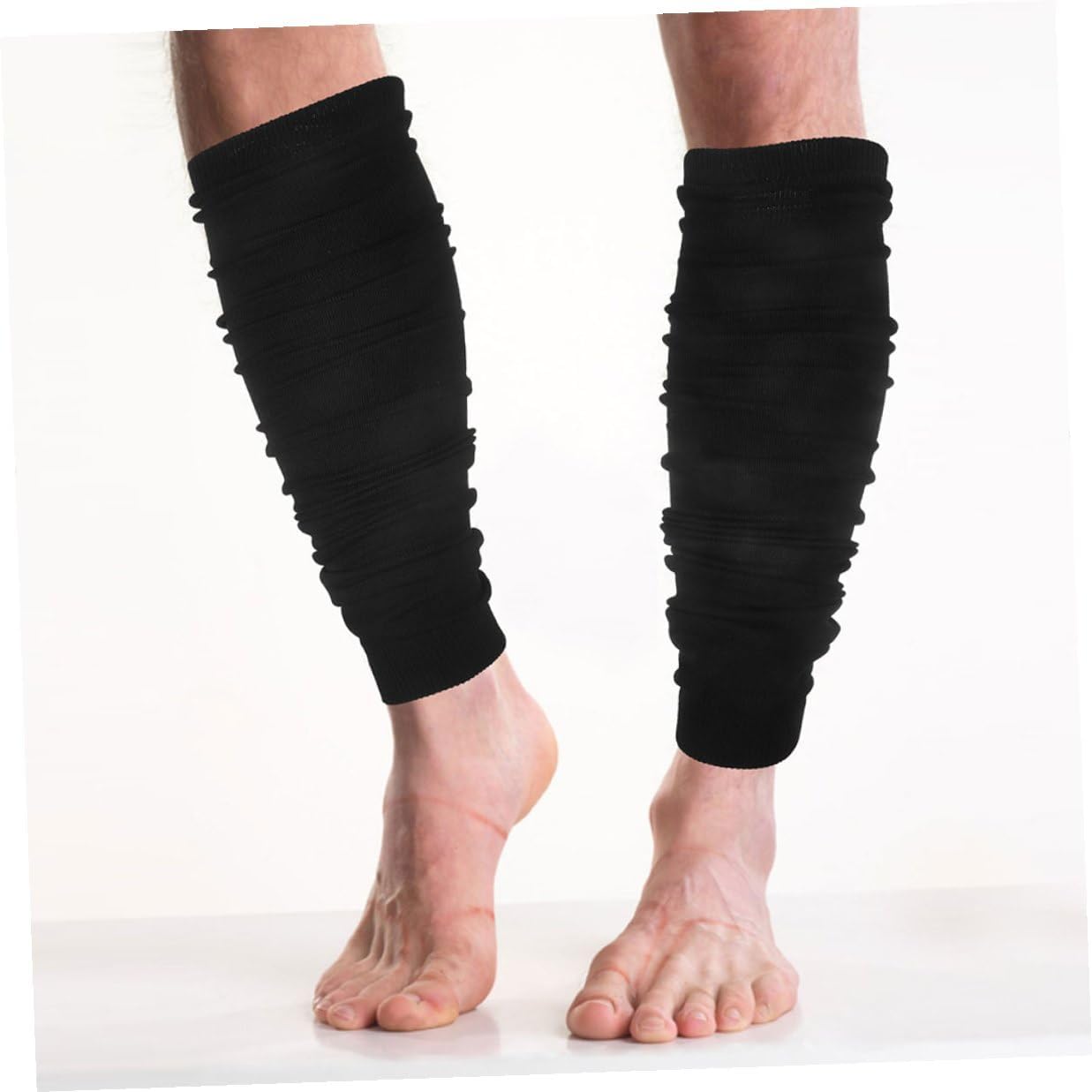 FUOYLOO 2pcs Men’s Football Leg Sleeves Black S Youth Calf Compression Sleeves Support Running Sports Accessories