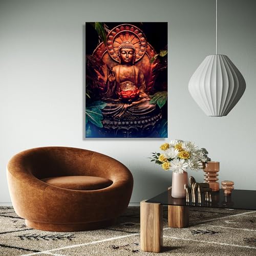 Art mural zen bouddha affiche lotus grand format pour salon - 2