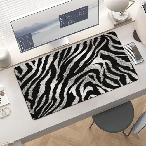 Mouse Pad grande impermeable con diseño cebra blanco y negro miniatura 6