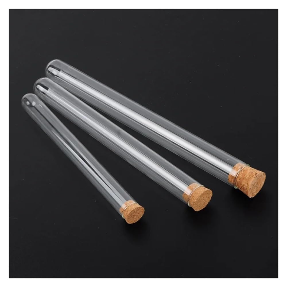 Szklane probówki, Probówki szklane z korkiem, okrągłe dno, różne rozmiary, 20 szt(15x150mm)