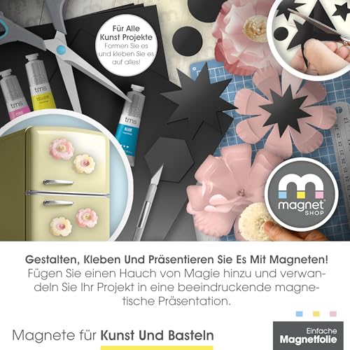 The Magnet Shop Einfache, flexibel Magnetfolien – Starke Autobahnqualität (Schwarz, A4-Blätter)
