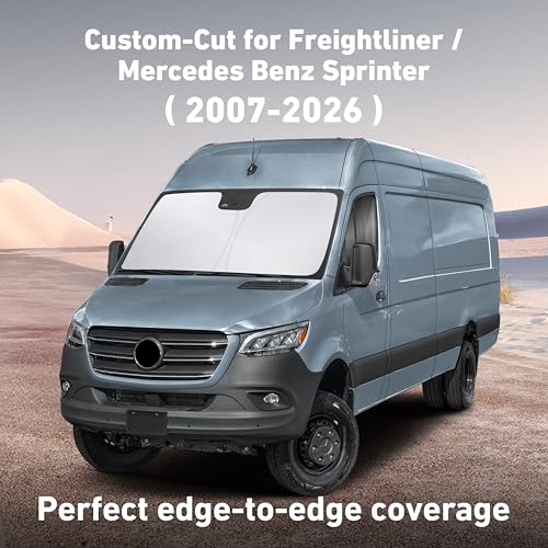 Image of EcoNour Windshield Sunshade Compatible for Freightliner /Mercedes Benz Sprinter 2007-2024 2025 2026, Sun Visor for Front Windshield & Window Sun Shade Cover, UV Heat Protector, Car Accessories