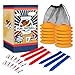 14 Player Flag Football Deluxe Set - 14 Belts, 42 Flags, 12 Cones & 1 Mesh Carrying Bag for Flag Football