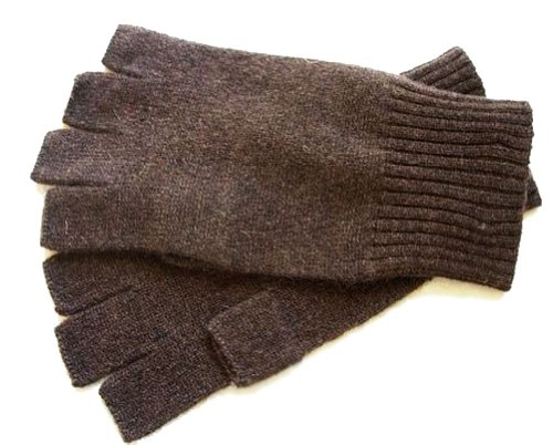 Feeling Pampered Chocolate Brown Pure 100% Cashmere Fingerless Half Finger Wrist Gloves