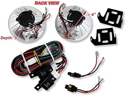 Miniatura 5 de HK5 Par universal de 4 pulgadas redondo azul halo DRL carcasa cromada lente transparente antiniebla luces de conducción Kit de montaje, bombillas e