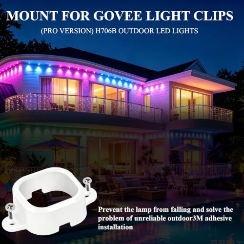 HLOGREE Light Clips Compatible with Govee H706 Mount Brackets,65Pcs White by HLOGREE - Used condition - Image 7