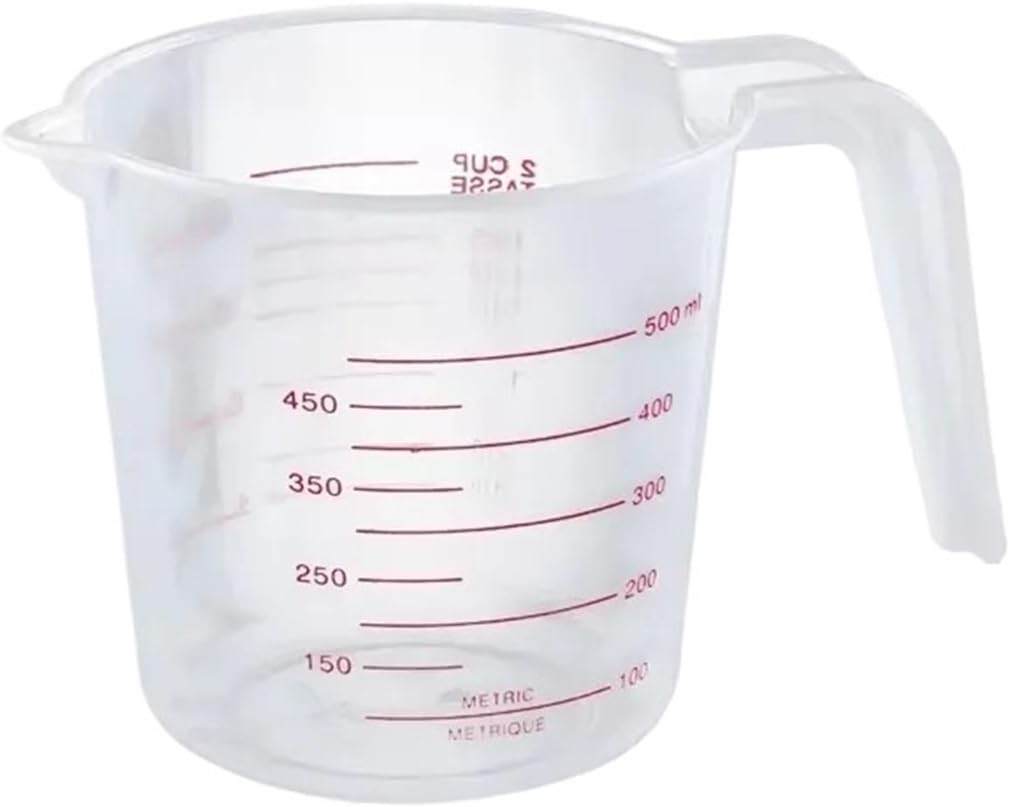 250/500/1000ML Easuring Cup Silicone Measuring Cups and Spoons Plastic Jug Digital Kitchen Scale Baking Tools Timer Accessories(500ml)