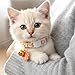 Xinjoduz 2 PCS Cotton Breakaway Cat Collar Flower Pendant Kitten Collar with Bell Cute Kitten Cat Collars with Bell Cute Summer Pretty Flower Collars for Female Girl Cats Male Boy Cats (Pink Green)