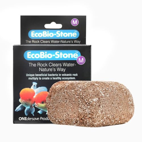 EcoBio-Block Aquarium Stone for Natural Water Clarification and Odor Removal Featuring Beneficial Bacteria (Medium)