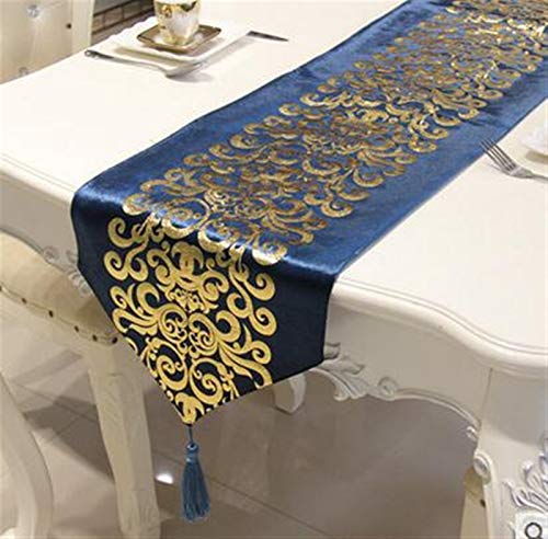 Caminos de Mesa Hogar y Cocina Mantel de camino de mesa dorado de lujo CláSico caminos de mesa bordados caminos de mesa de terciopelo de lujo decorativos con borlas Para Fiestas, Bodas, Mesas De Comed