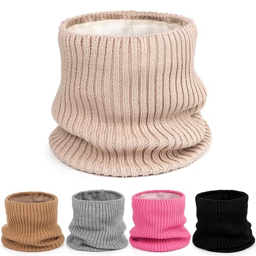 molti Kinder Winter Loop Schal mit Fleecefutter – gestrickter...