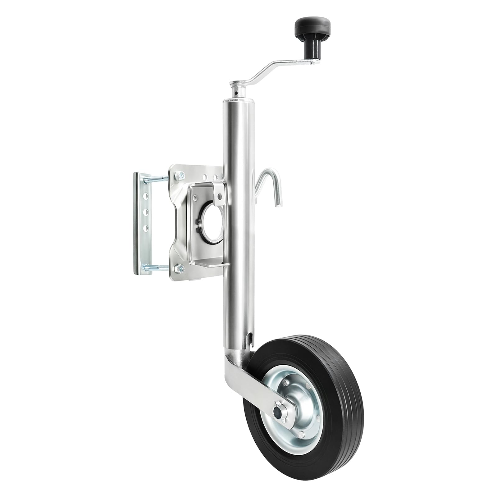 HEYOUTH Koło podporowe do przyczepy 580 kg, automatyczne koło stabilizujące 200 x 50 mm o średnicy rury 48 mm, regulowana wysokość 260 mm, zestaw montażowy w zestawie do przyczep samochodowych