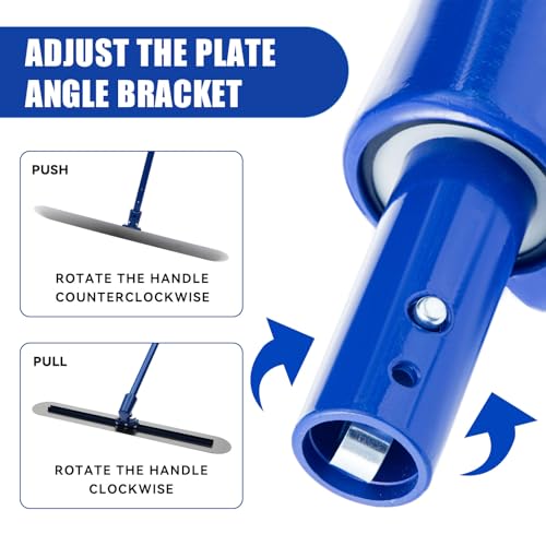 Stainless Steel Concrete Float - 46 x 8" Bull Float Concrete Finishing Tools Kit With 4 x 3.8 Feet Float Handle Concrete Surface Smoothing Tool - Image 3