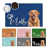 Personalized Dog & Cat Feeding Mat with Photo & Name - Non-Slip Backing, Waterproof Customized Mat Gifts for Pet Lovers