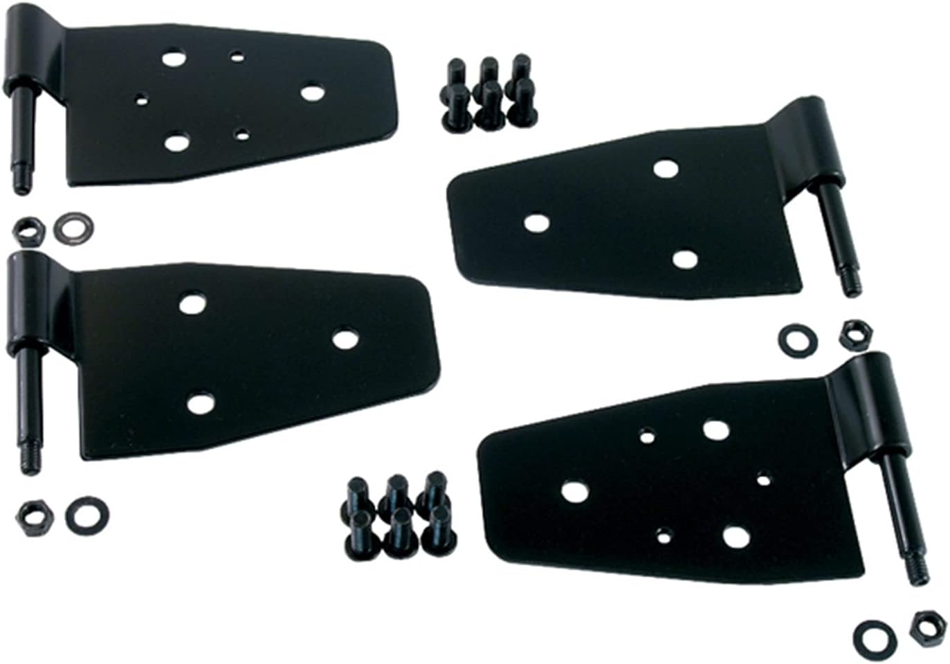Rugged Ridge Door Hinge Kit | Black, Steel, 4 Piece Set | 11202.01 | Fits 1987-1995 Jeep Wrangler YJ; 1997-2006 Jeep Wrangler TJ; 2004-2006 Jeep Wrangler LJ