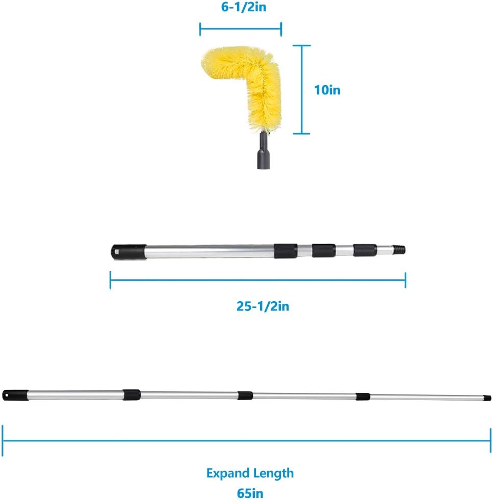 Air Jade Gutter Cleaning Brush, 5.5 Ft Extendable Gutter Cleaning Tool from Ground, Gutter Cleaner Brush with Telescopic Pole for Cleaning Leaves & Debris