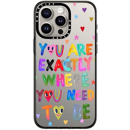 CASETiFY Compact Case for iPhone 15 Pro Max [2X Military Grade Drop Tested / 4ft Drop Protection] - You are Exactly Where You Need to Be - Clear Black