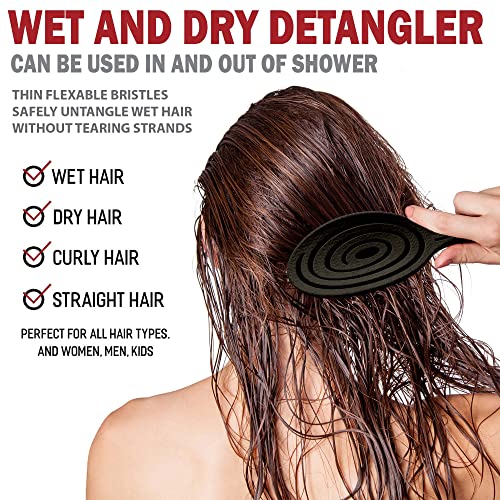 Fiora Naturals Hair Detangling Brush -100% Bio-Friendly Detangler Hair Brush W/Ultra-Soft Bristles- Glide Through Tangles With Ease - For Curly, Stright, Women, Men, Kids, Toddlers, Wet And Dry Hair #TOP1