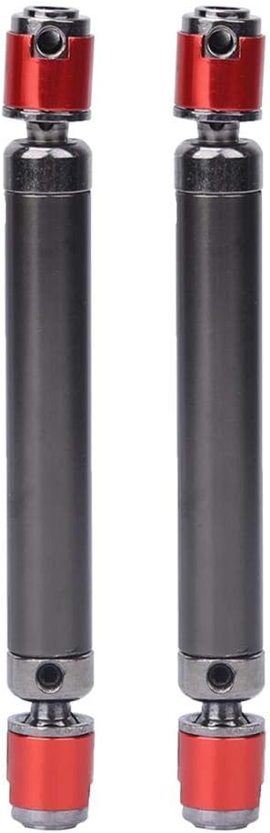RC Drive Shaft, Rustproof Metal Durable 2Pcs for Crawler Off-Road, 4.3-5.9 Inch Length for RC Enthusiasts, 1/10 Scale Models, Scx24 Compatible, Rock Crawling and Hobby Use