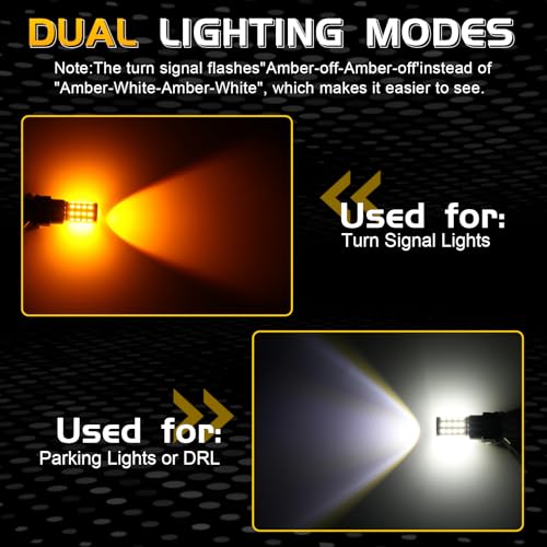 iBrightstar Super Bright 3157 4157 3155 3457 Switchback LED Bulbs with Projector Replacement for Daytime Running Lights/DRL and Turn Signal Lights, White/Amber by iBrightstar - Image 5