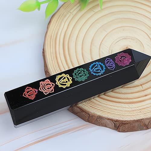 Miniatura 4 de Comimark 1 punto de chakra de obsidiana, piedra curativa, piedra de meditación, regalo de cristal, punto de torre de cristal