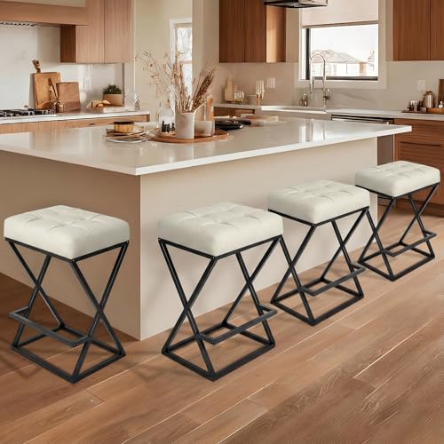 VATROS 26" Bar Stools Set of 4, Counter Height Backless