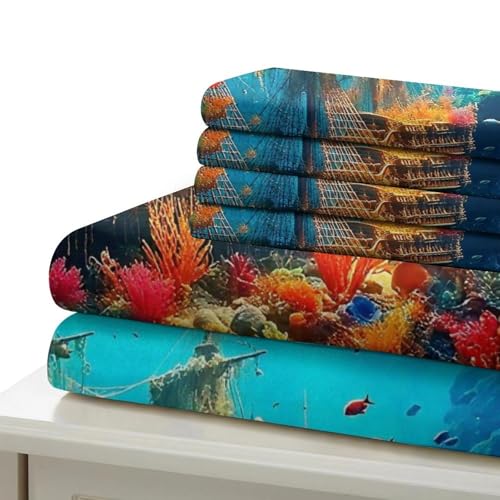 Ensemble de lit imprimé 3D navirewreck double 200x200 microfibre