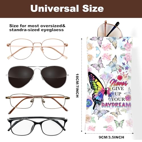 Image of Anikathy 2Pcs Sunglass Eyeglass Glasses Case Soft PU Leather with Cleaning Cloth Cute Glasses Pouch Bag for Men Women Girs