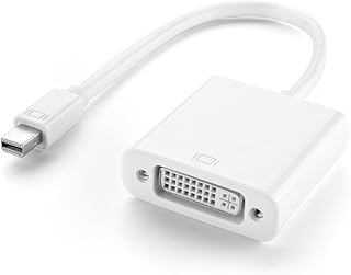 TNP Products TNP Mini DisplayPort to HDMI 4K/DVI/VGA Adapter (Mini DP/mDP/Thunderbolt Port Compatible) 1080P 4K 2K Ultra Ready Video Audio AV HDTV (Male to Female) (Mini DisplayPort to DVI, White)