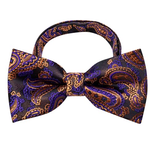 Image of YourTies Bow Ties for Men Pretied Bowties Solid Color Satin Bow Tie Formal Business Tuxedo Wedding Party Prom