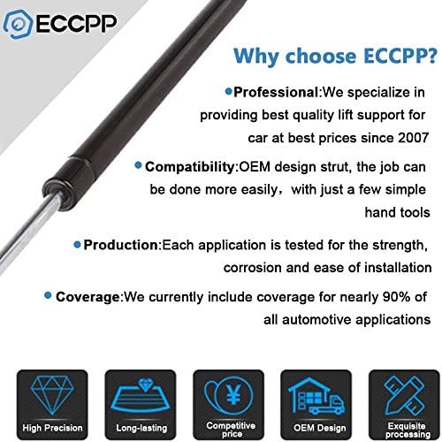ECCPP 2pcs Rear Liftgate Lift Supports Strut rods for 2001-2007 Chrysler Town & Country,2001-2003 Chrysler Voyager, 2001-2007 Dodge Caravan,2001-2007 Dodge Grand Caravan