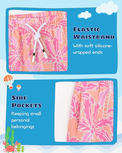 Image of SURF CUZ Boys Swim Trunks with Boxer Brief Liner Toddler Boy Stretch Swimsuit Shorts Quick Dry Swimming Trunks Bathing Suit