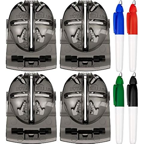Tatuo 4 Stücke Golfball Alignment Tool Liner Kugelmarkierung Clips und 4 Stücke Golfball Markierungs Feder (Grau) Cover