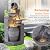 GIODIR 32" Outdoor/Indoor Garden Water Fountains, 4 Tiers Cascading Resin Fountains and Waterfalls with LEDs & Bowls, Modern Floor-Standing Patio Fountain for Porch, Deck, Yard as Home Decor (Grey)