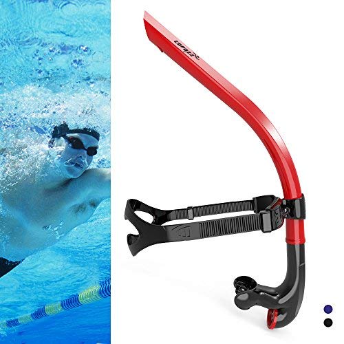 Copozz Swim Snorkel For Lap Swimming Swimmers Training Snorkeling Diving, Center Mount Comfortable Silicone Mouthpiece One-Way Purge Valve, Easy To Breath For Pool And Open Water (4300 R) #TOP26