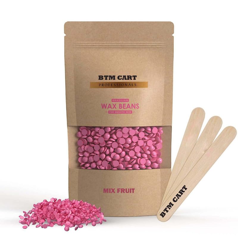 BTM CART Mix Fruit Hair Removal Hard Wax Beans Painless And Stripless For Women Face, Eyebrow, Back Hair, Chest Hair, Bikini Hair Wax Bean,Legs, Arms, Beards, Black Head(100 Gram) Pack Of 1 (B0D3B993L3) Amazon Price History, Amazon Price Tracker
