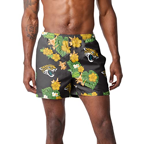 Image of FOCO NFL Mens NFL Team Logo Floral Hawaiian Swim Suit Trunks