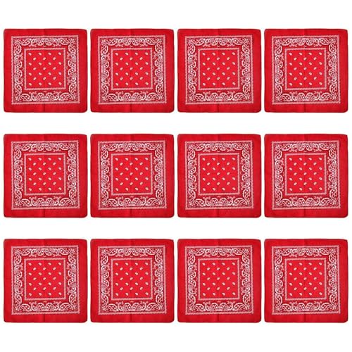 MEIBAOGE 12 pañuelos cuadrados grandes con estampado de flores de anacardo para la cabeza para actividades al aire libre