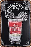 Chapa Vintage Cócteles Populares Y Menú De Recetas De Mezclas De Bebidas Para Bartenders (Bloody Mary) Pared Muestra Placa Vintage Metal Cartel Decoración Placa Decoración 20X30cm