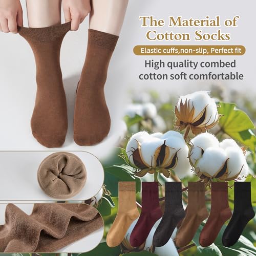 Image of Corlap Women's Thin Above Ankle Socks - 6Pairs Cotton Casual Bootie Dress Crew Socks